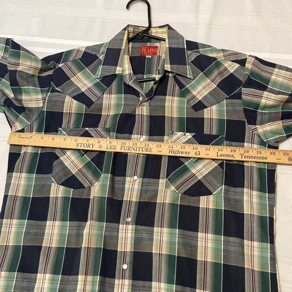 Ely Plains Mens Plaid Western Pearl Snap Short Sleeve Shirt EUC size M - Picture 6 of 6